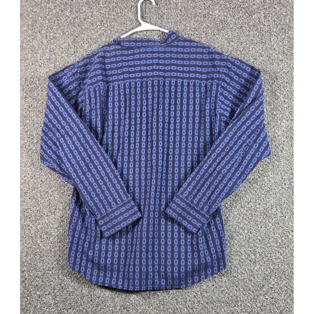 Age of Wisdom Pearl Snap Shirt Mens 2XL Blue Western Geometric Cotton Streetwear - Picture 2 of 8